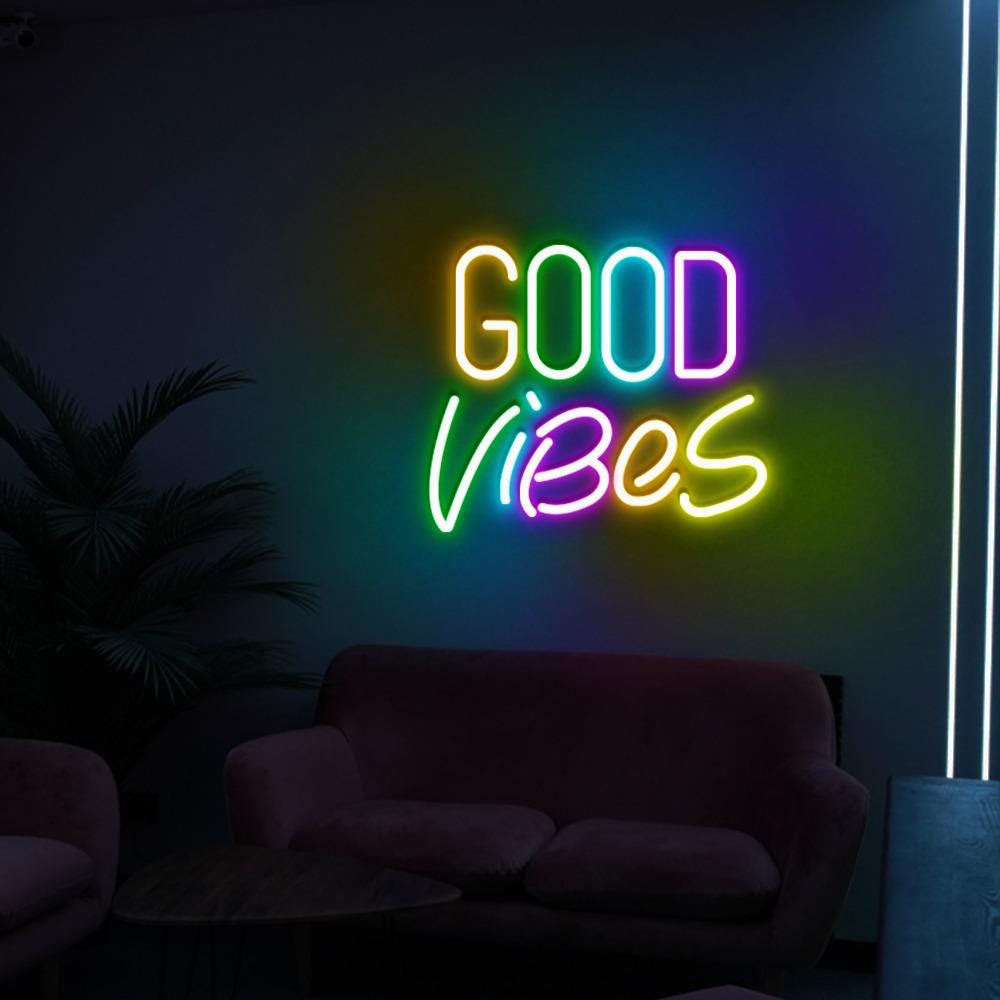 Good Vibes Neon Sign Gifts, Neon Sign Wall Art, Modern Dorm Wall Art, Quote Neon Sign, Typography Neon Sign, Dorm Decor Neon Sign Gifts