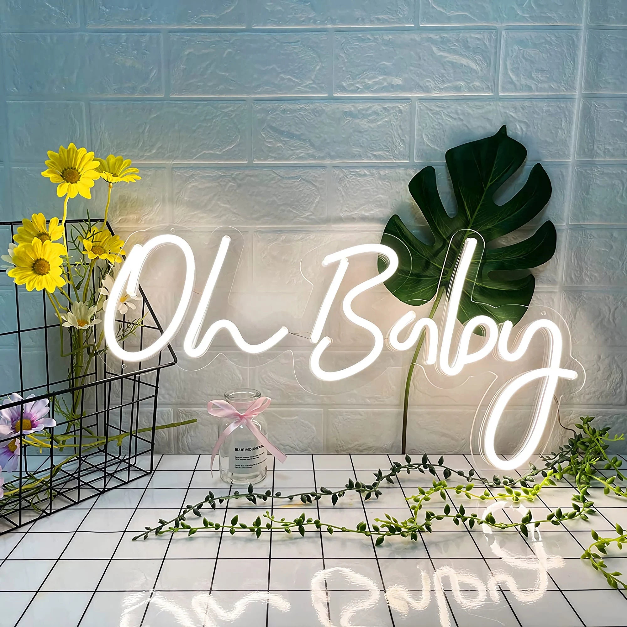 Oh Baby Neon Sign| Custom Party Neon Wall Decor| Personalized Gifts for Her| Led Light Baby Shower Gifts| Birthday Present