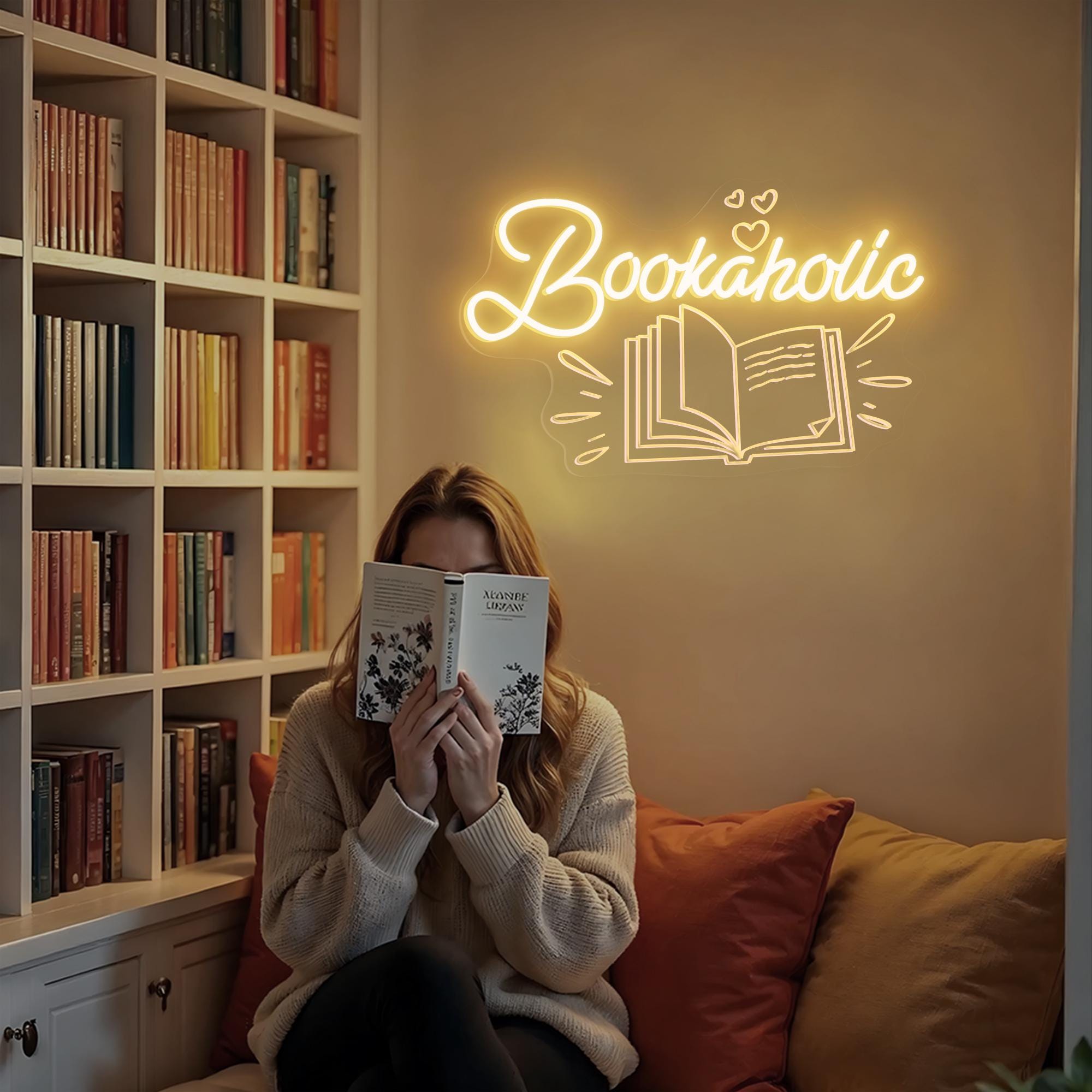 Bookaholic Neon Sign Books Neon Signs Reading Neon Light Librarian Neon Sign Book Sign Book Lover Neon Sign Librarian Gift Teacher Neon Sign