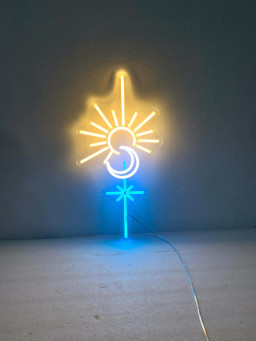 Sun Moon Stars Neon Sign, Sun and Moon, Moon and Stars, Neon Wall Art Home Decor Nature Art, Celestia Home Decor, Boho Decor