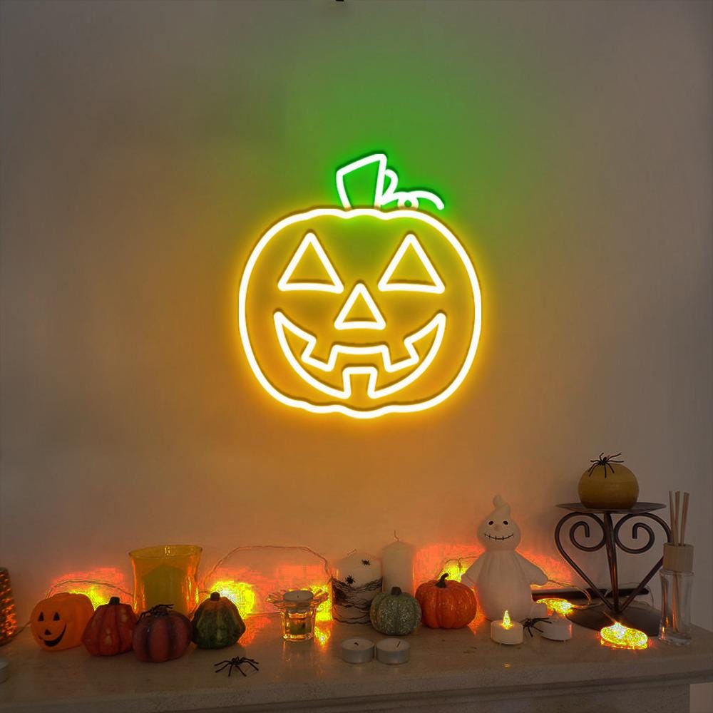 Cute Pumpkin Neon Sign Gifts, Funny Spooky Neon Sign, Ghost Neon Led, Spooky Season Gifts, Halloween Party Neon Sign, Fall Ghost Neon