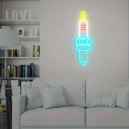 Spark Plug Neon Sign, Spark Plug Light for Garage Decor, Addition for for Man Cave or Garage, Vintage Spark Plug Sign