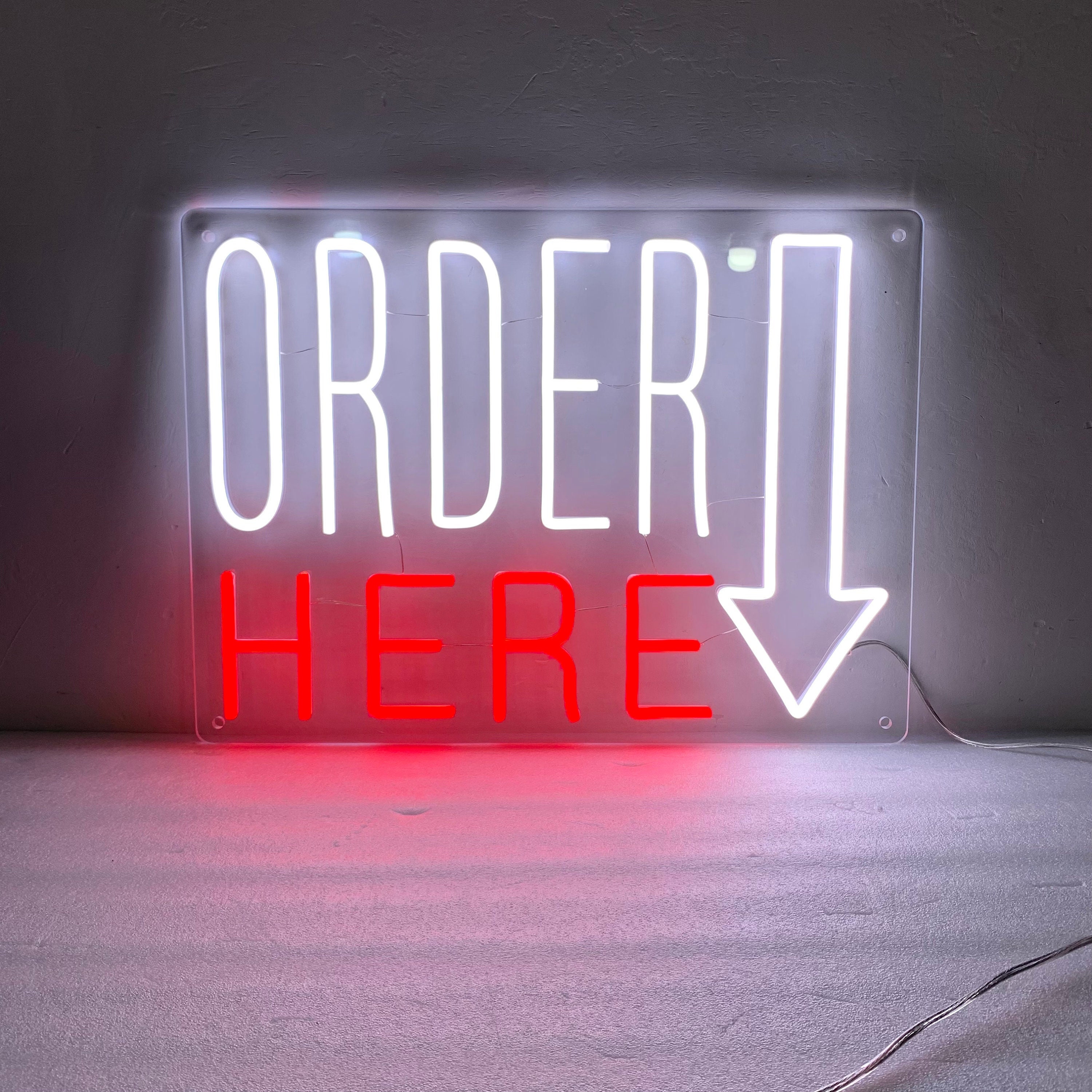 Order Here Led Neon Sign, Order Here Sign, Custom Business Order Here Sign Color