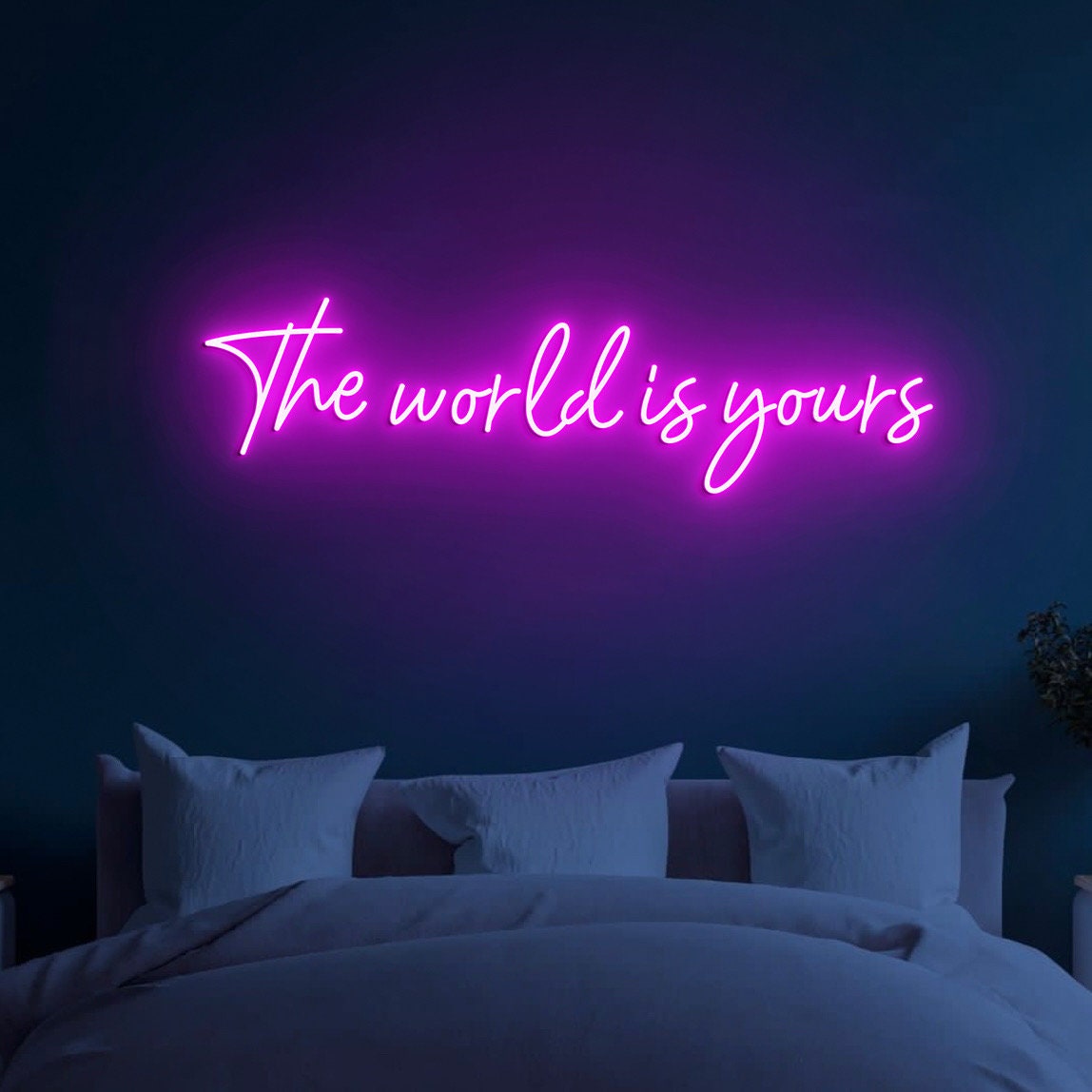 The world is yours Neon Sign, Neon Sign Bedroom, Neon Wall Art for Home Decor, Wall Hanging