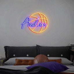 Customized Basketball Neon Sign Name, Basketball Bedroom Wall Neon Light Name, Customized Basketball Nursery Name, Basketball Birthday Gifts