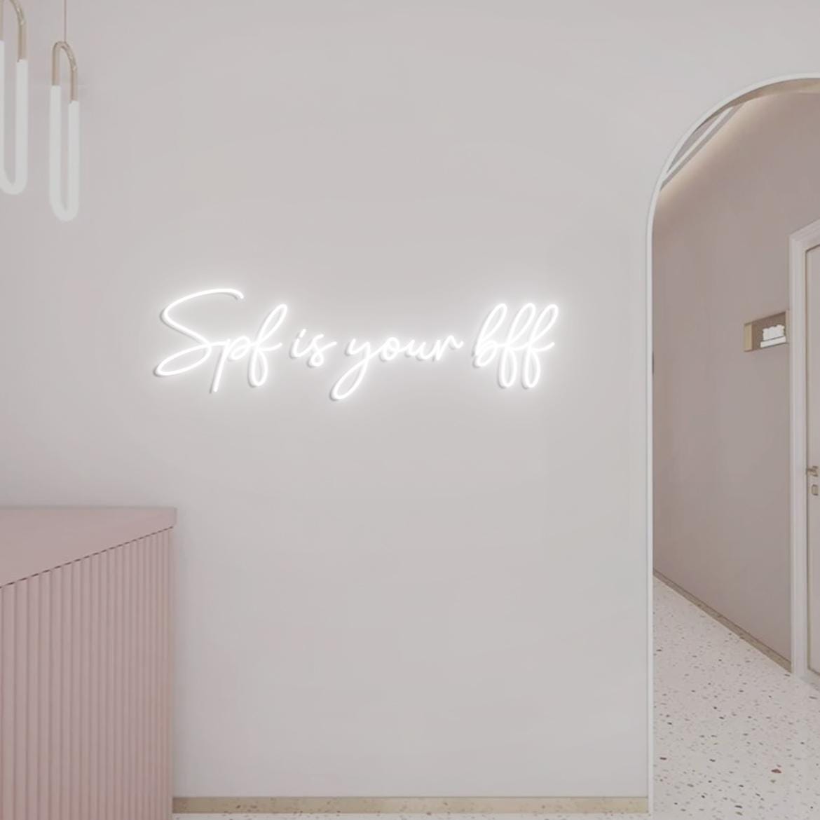 Spf is your bff Neon Sign, Sun Protection Skincare Clinic Wall Sign, Sunscreen & Skincare Sign, Spa Room Sign, Aestheticians