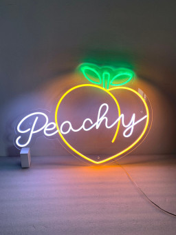 Peachy Neon Sign, Just Peachy, Peachy Sign, Peach Wall Decor, Neon Wall Sign
