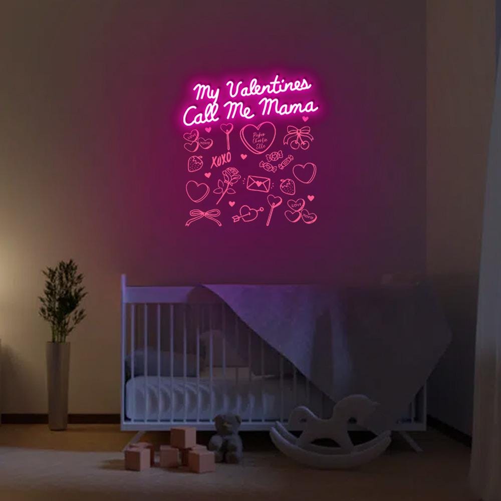 Valentines Mom Neon Gift for Mom Valentines Day, Mama Neon My Valentines, Call Me Mama Gift For New Mom, Single Mom Gifts, Happy Valentine
