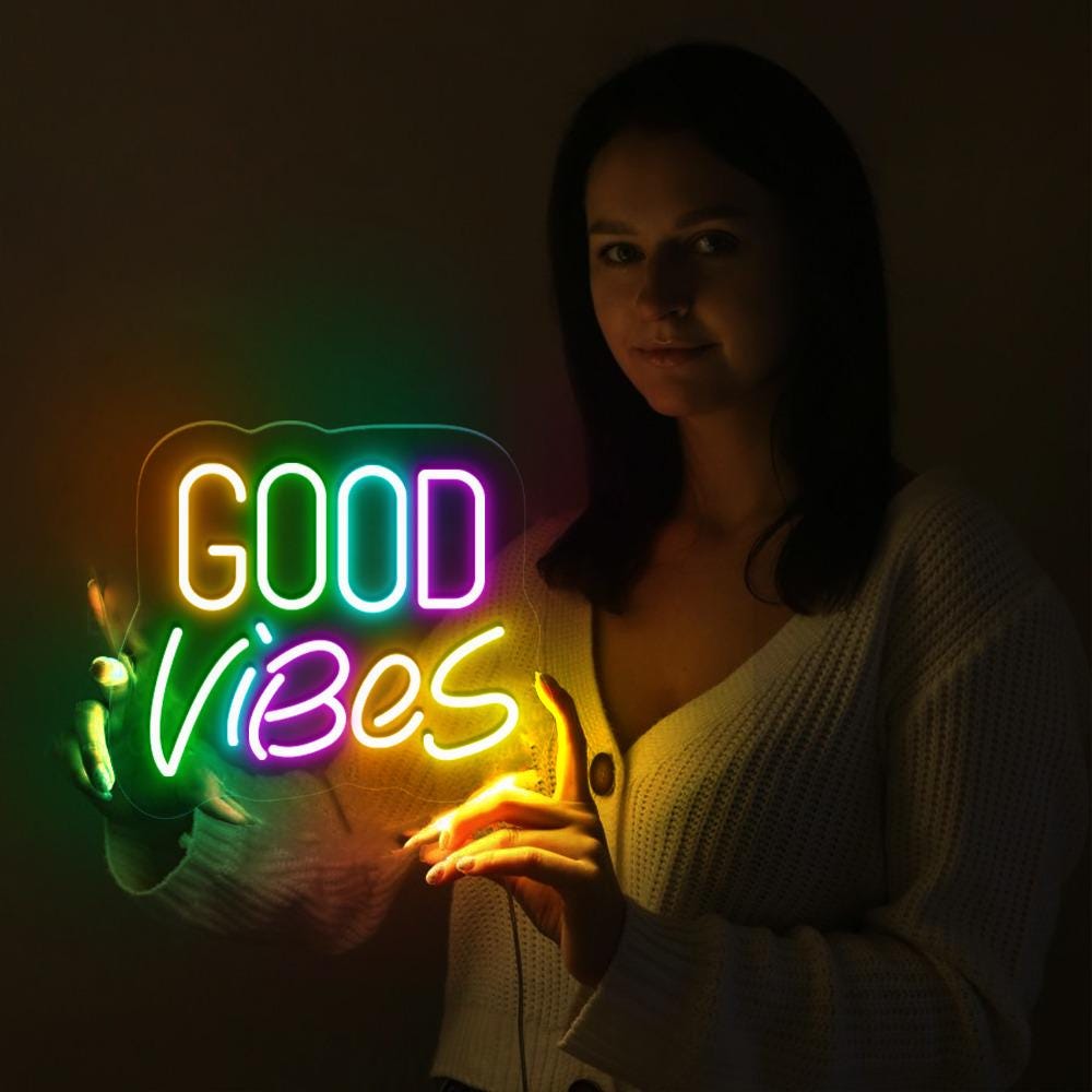 Good Vibes Neon Sign Gifts, Neon Sign Wall Art, Modern Dorm Wall Art, Quote Neon Sign, Typography Neon Sign, Dorm Decor Neon Sign Gifts