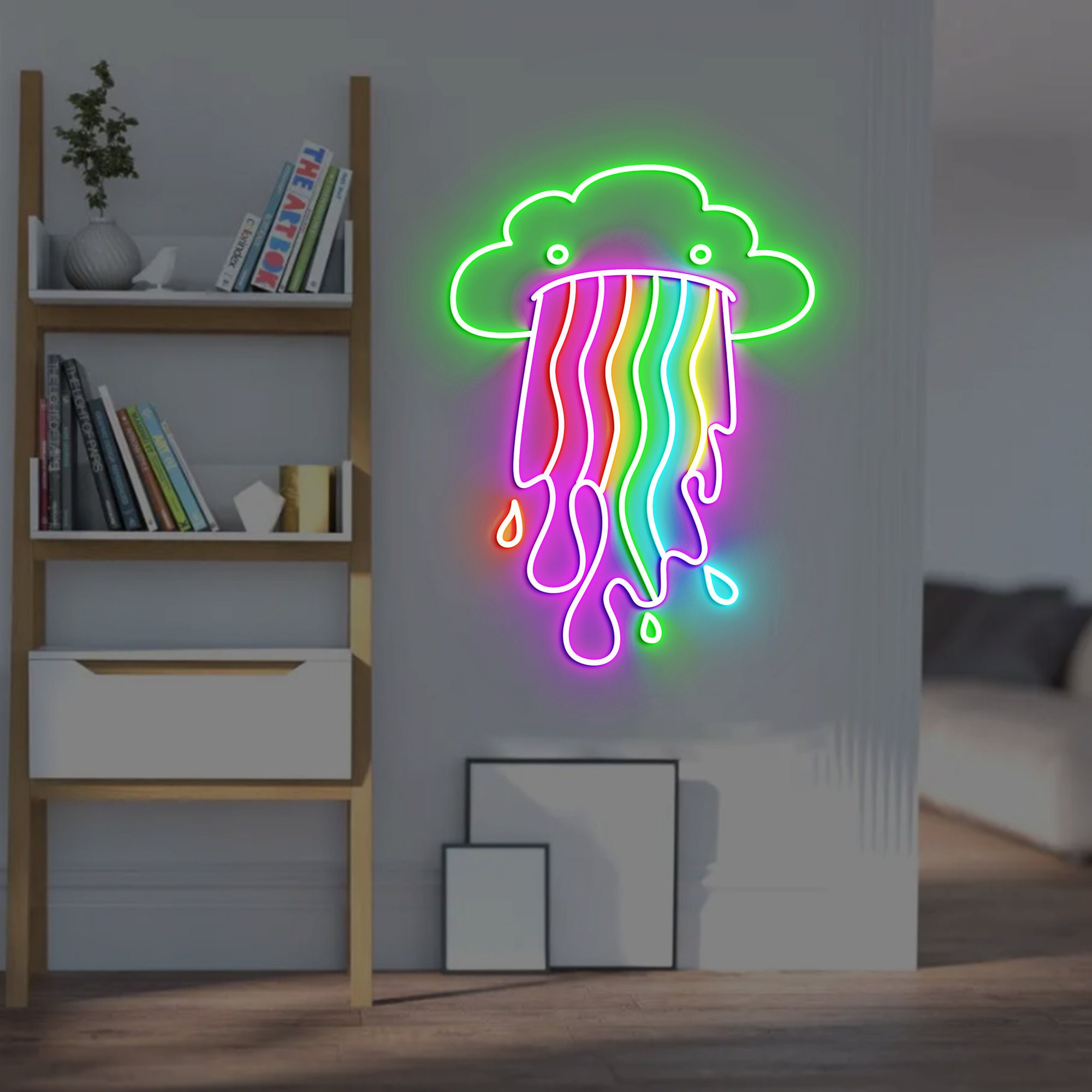 Rainbow Cloud Neon Light, Neon Sign Light Decor, Bedroom Neon Sign, Rainbow Cloud Led Sign, Home Neon Lights, Wall Decoration