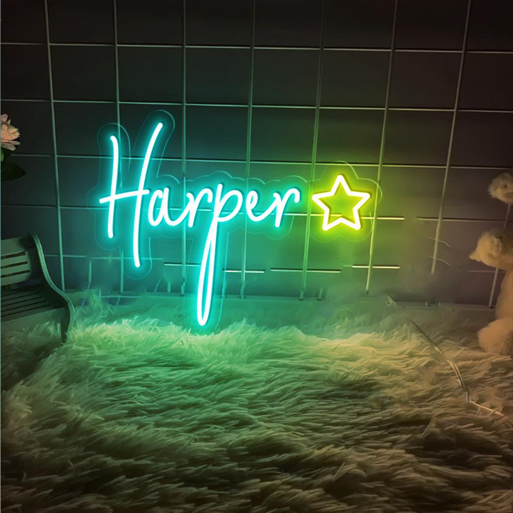 Custom Name With Heart LED Neon Sign For Kids, Neon Sign Bedroom, Kids Room Decor, Bedroom Nursery Neon, Gift For Kids, Birthday Baby Gifts