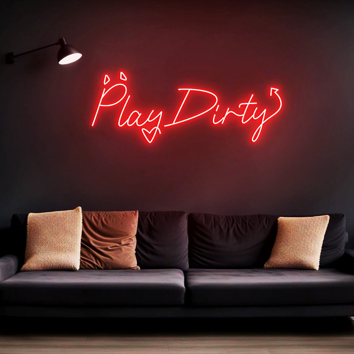 Play Dirty Neon Sign Custom Neon Sign Bedroom Wall Decor, Play Dirty Sign Wall Art, Red Neon Sign