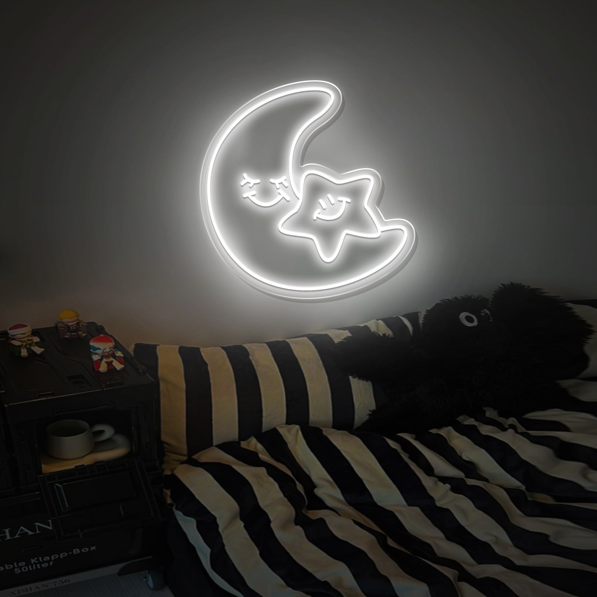 Stars and Moon Neon Sign, Custom Led Neon Light Sign, Wall Decor, Home Decor, Baby Bedroom Decor, Gift For Him, Gift For Her, Kids Gift