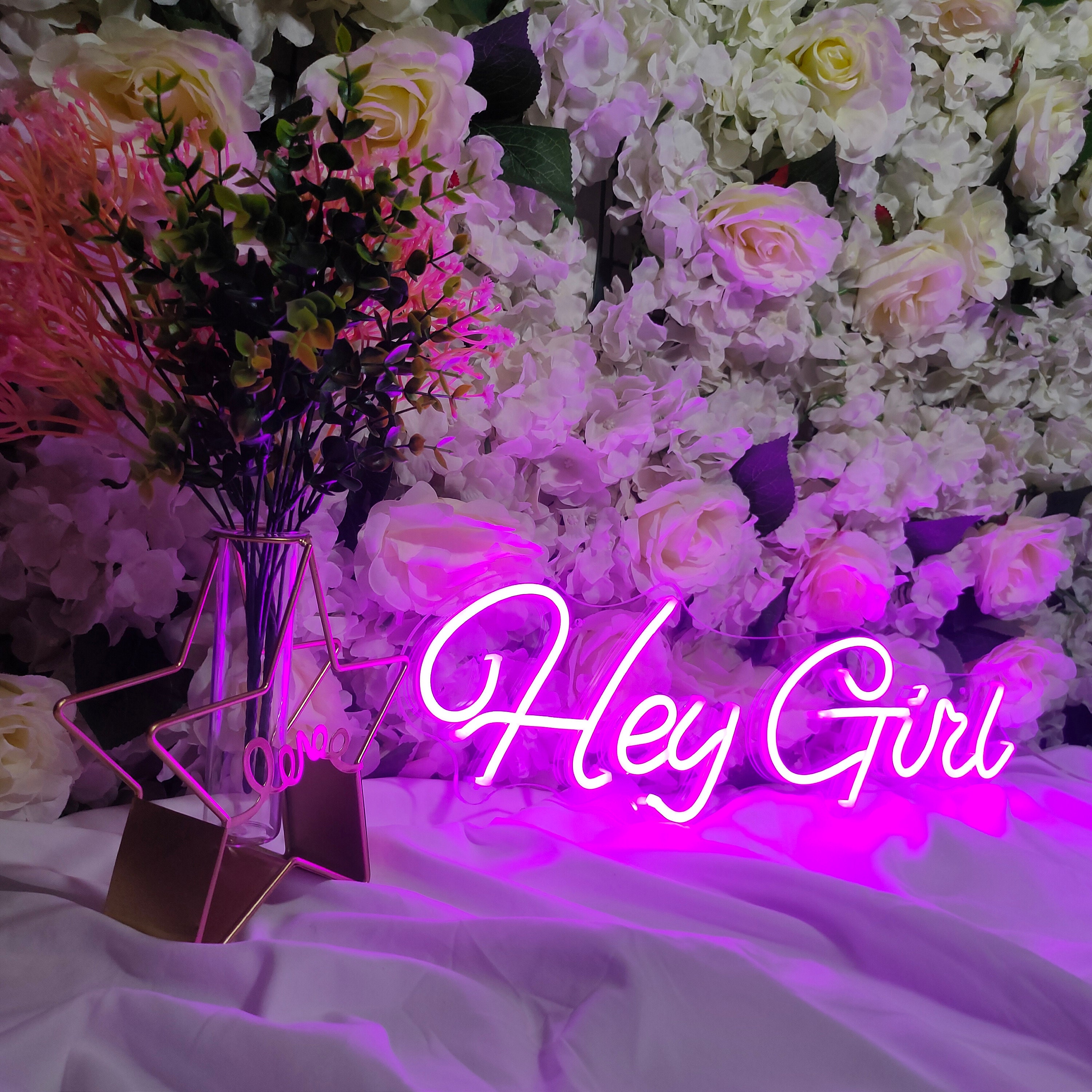 Hey Girl Neon Light Led Name Sign Wedding Decoration Wall Mural For Engagement Party Supplies Acrylic Banner personalized customization Art