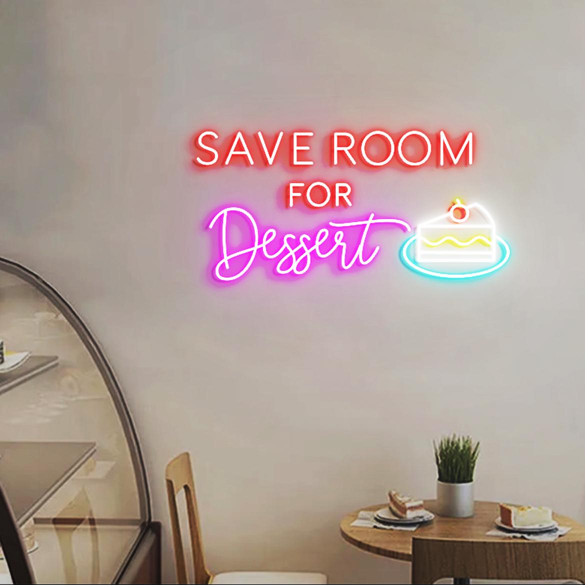 Save Room for Dessert Neon Sign, Dessert Cake Wall Decor, Cake Bake Shop Wall Light, Bake Shop Dessert Sign, Décor Ideas for Cake Shops