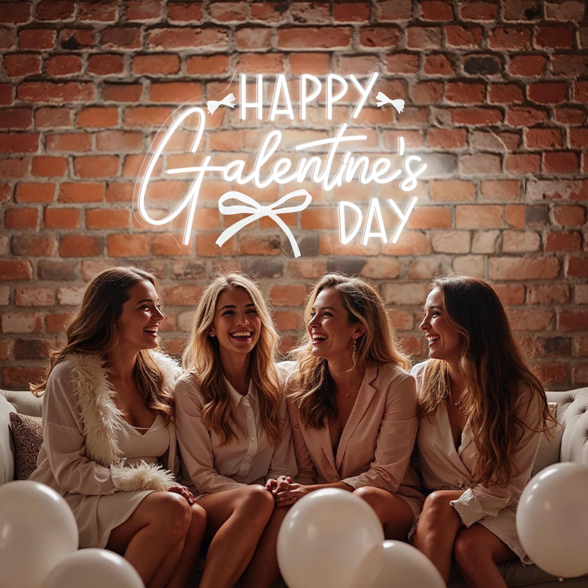 Happy Galentine's Day Neon Sign Custom Girls Valentine's Day LED Neon Light Friends Girls Party Galentine's Party Decor Gift For Friends