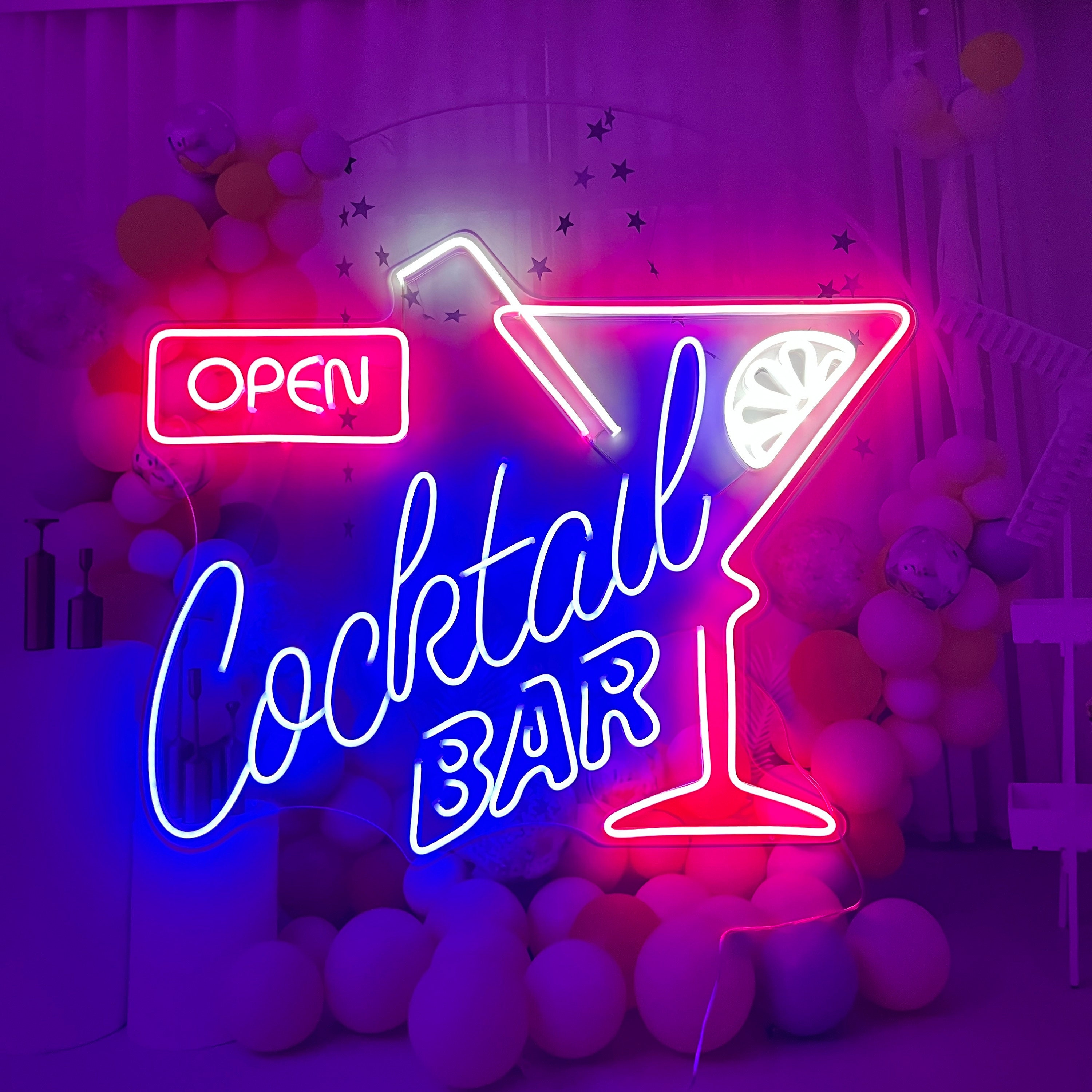 Custom Bar Neon Light | Neon bar sign | Led Light Cocktail | Hneon beer sign | Bar open Neon Signs | Champagne beer LED Decor Club Signage