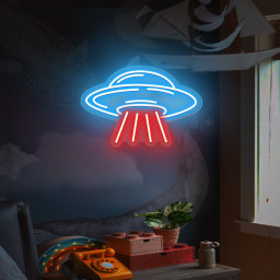 UFO Neon Signs|Custom Led Neon Light Lamp For Bedroom|UFO Sign Room| Party Wall Decor|Flying Saucer Shape Neon Light Sign|Neon Sign