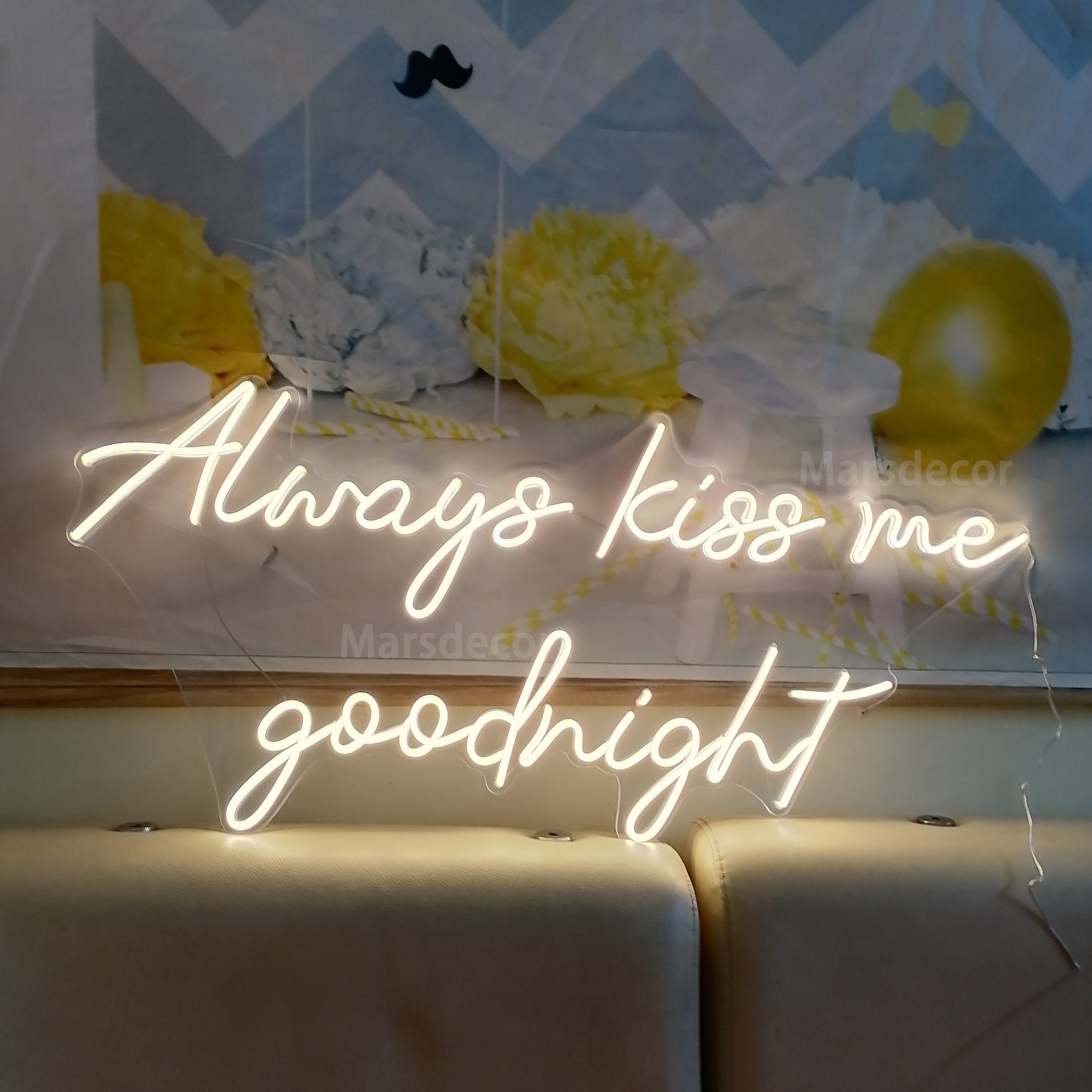 Always kiss me good night Neon Sign Bedroom Custom Neon Sign Wall Decor Night Light Customized Neon Sign Wedding Neon Sign Neon Howdy Sign