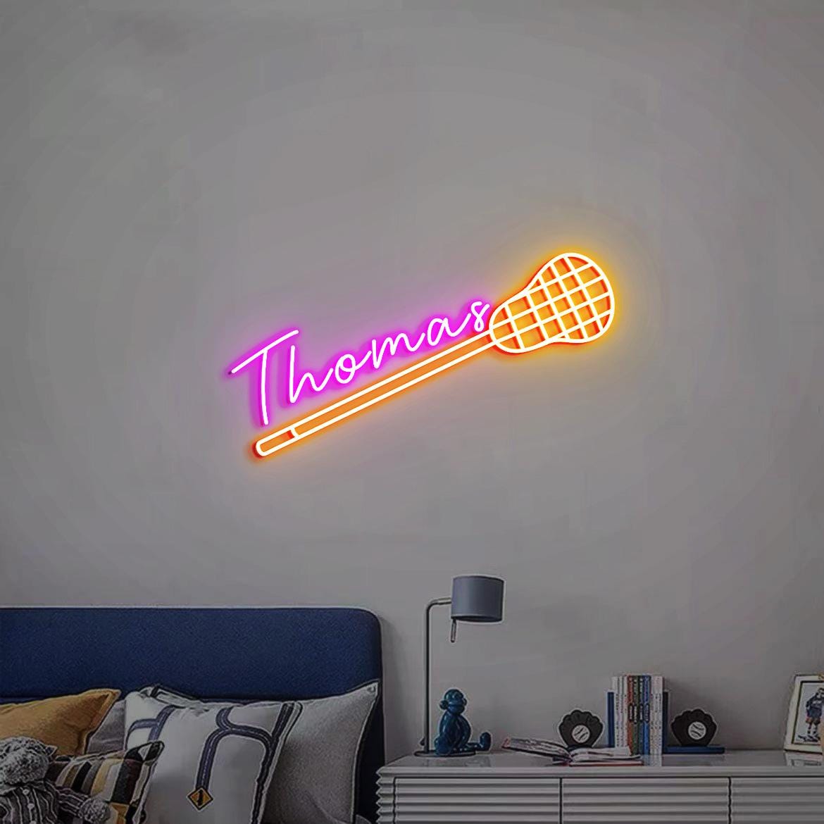 Lacrosse Neon Sign, Lacrosse Stick with Name Sign, Lacrosse Sports Sign, Lacrosse Sign Decor, Lacrosse Gift, Lacrosse Birthday Gift