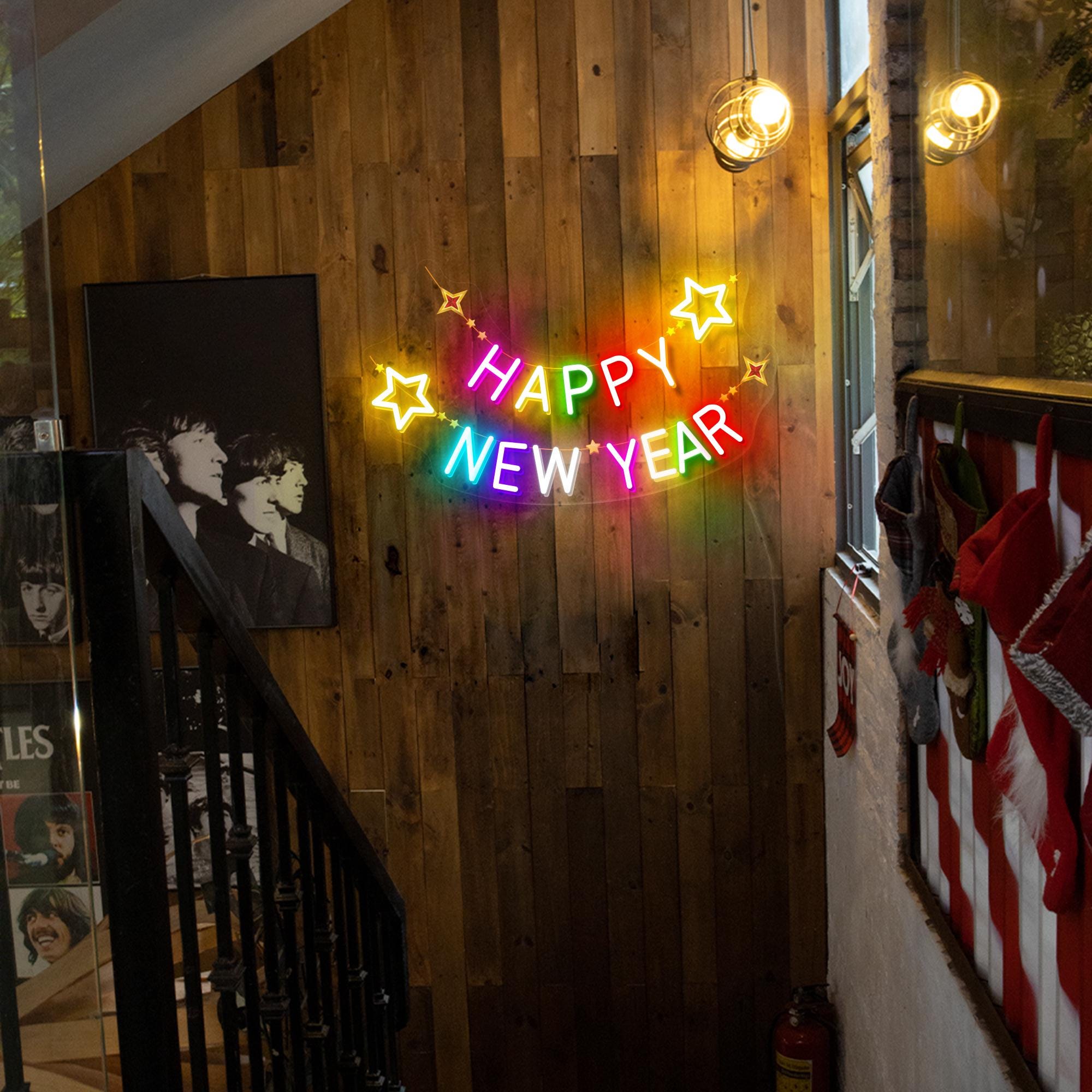 Happy New Year Neon Sign Holiday Celebration Neon Sign Happy New Year Light Sign Gifts for Family Party Decor Custom New Year Decor for Home