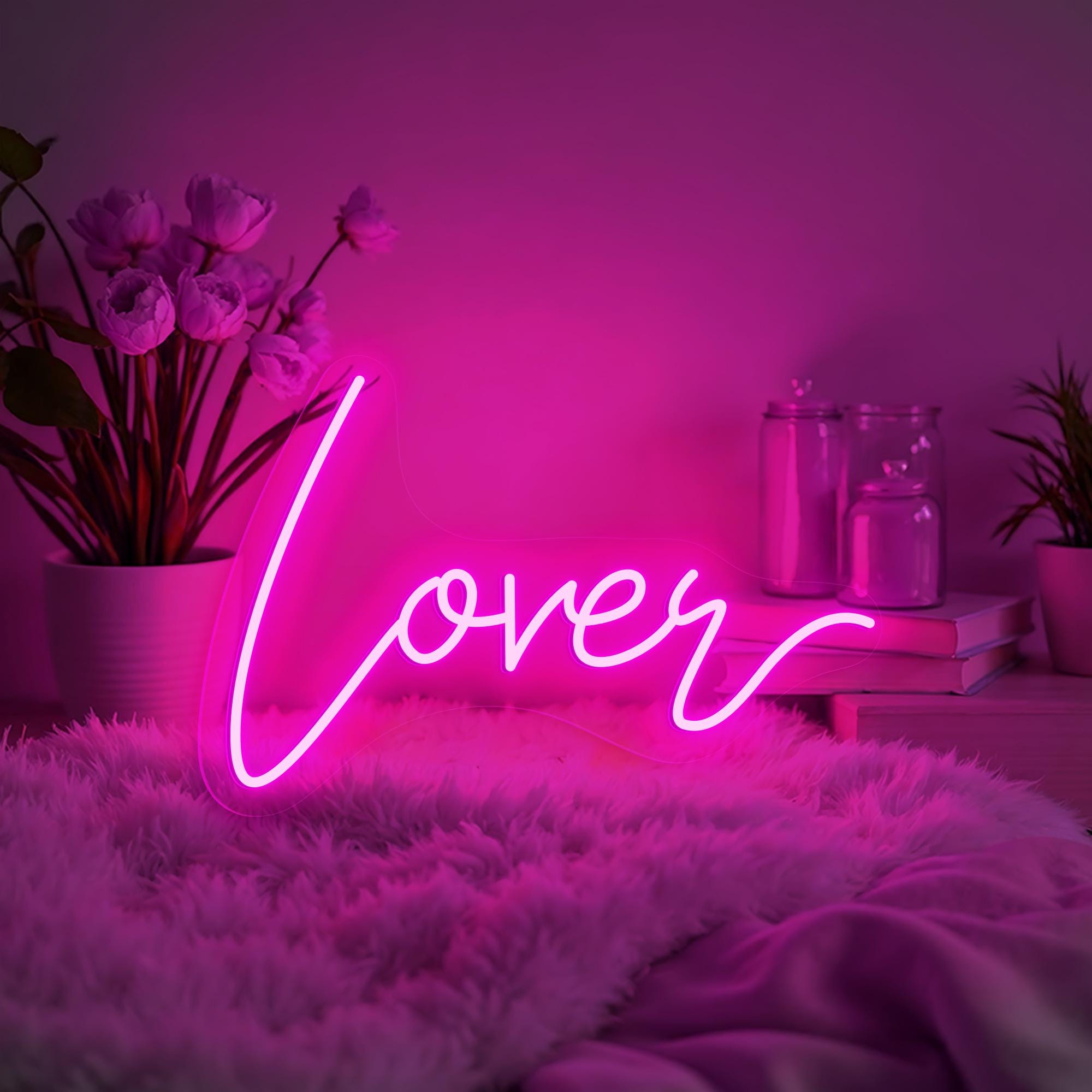 Lover Neon Sign Custom Name Sign Lover LED Neon Light for Wedding Backdrop Decor Wedding Signs Personalized Engagement Gifts for Couples