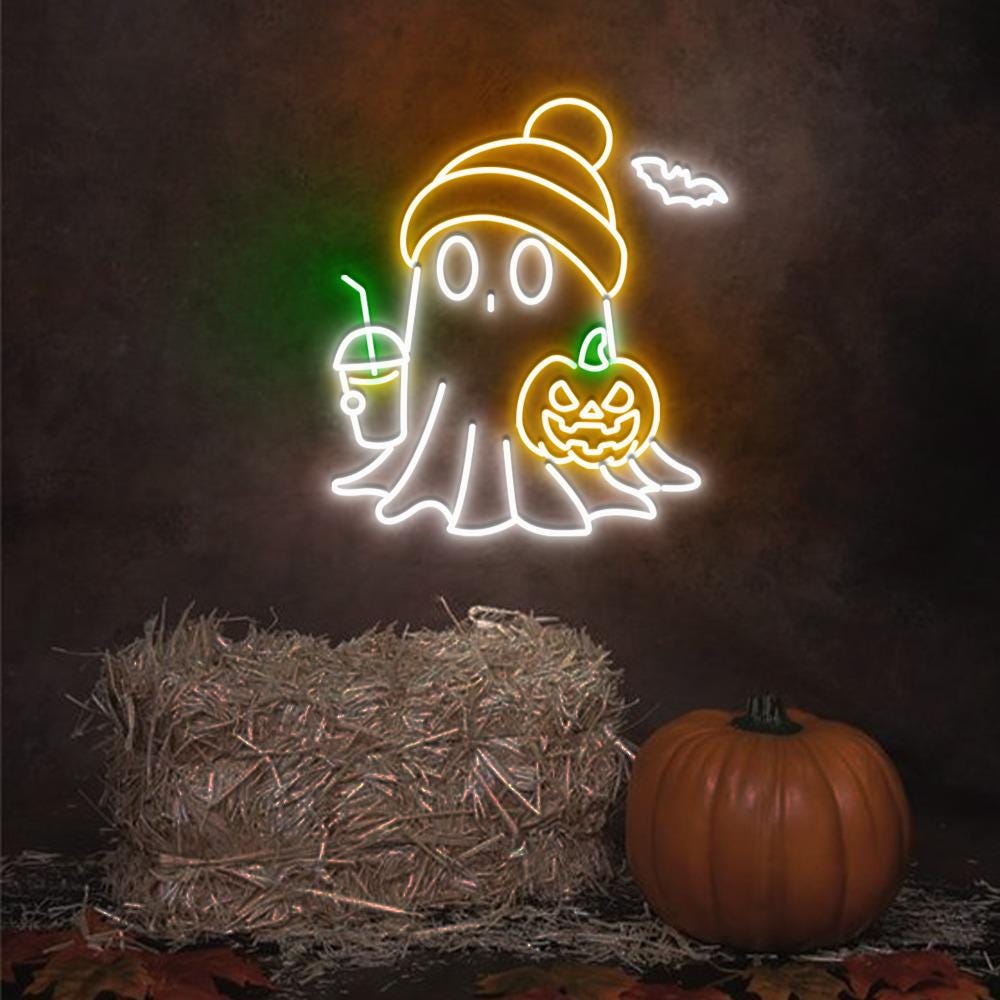 Cute Ghost Neon Sign Gifts, Funny Spooky Neon Sign, Womens Ghost Neon Led, Spooky Season Gifts, Halloween Party Neon Sign, Fall Ghost Neon