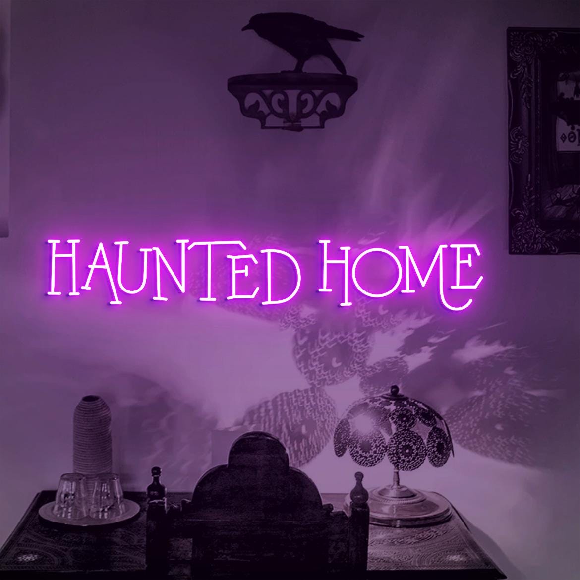 Haunted Home Sign, Haunted Sign Home Decor, Halloween Haunted Home Sign, Halloween Home Decor, Halloween Decor Idea, Haunted House Decor