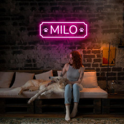 Personalized Neon Dogs, Pets Name Neon, Personalized Dog or Cat Name Plaque for Pet House, Crate, Kennel, or Feeding Area, Dog Lover Gifts