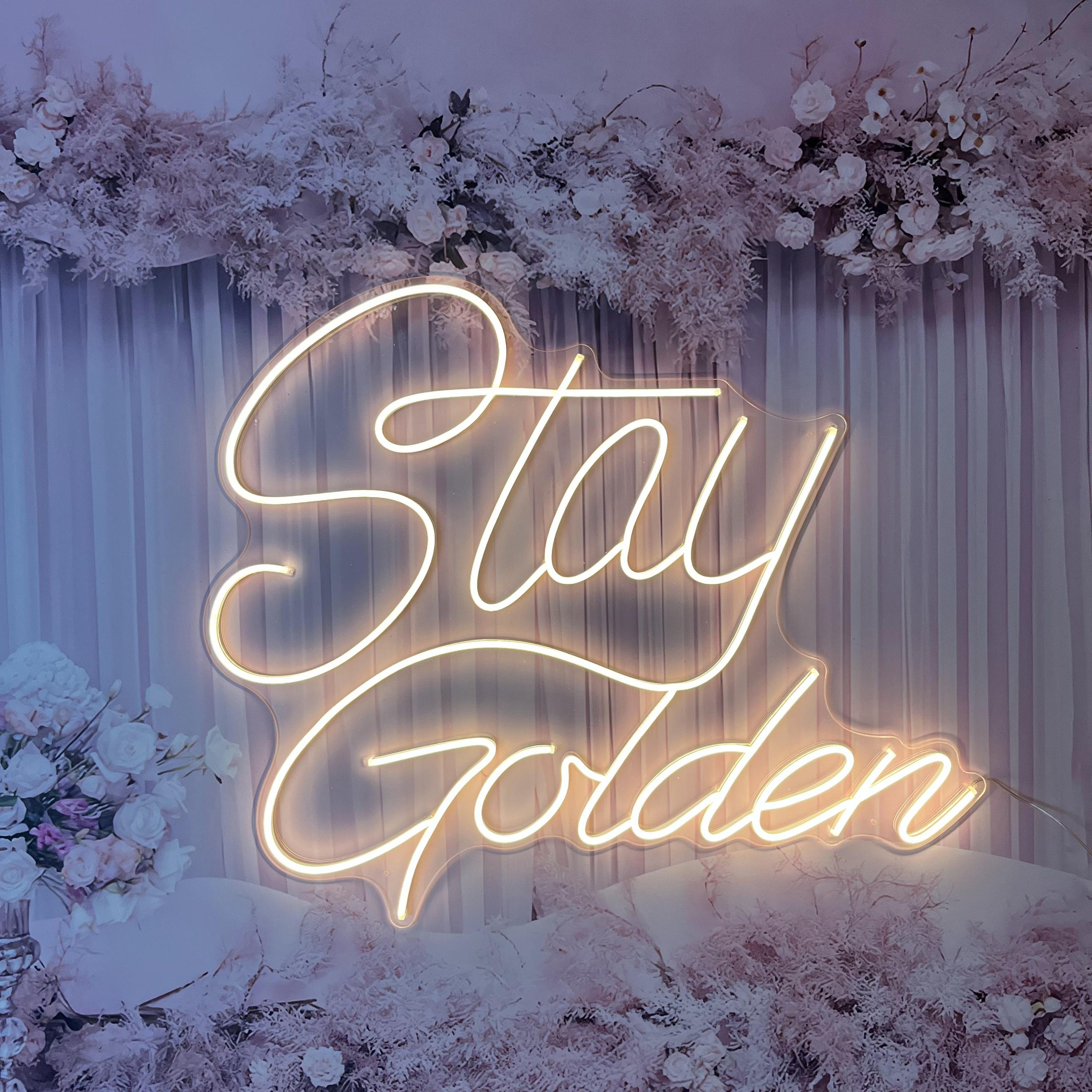 Neon Sign Custom Stay Golden Neon Sign Light Wedding For Reception Neon Sign Bedroom Wall Decor led Neon Name Sign Arcade Neon Sign