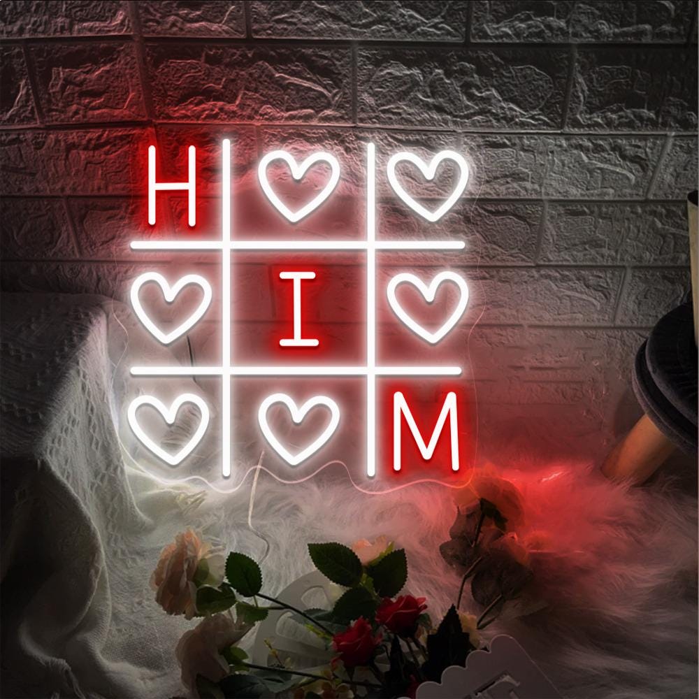 Love Him And Love Her Xoxo Couple Neon, Valentine's Day For Women And Men Neon, Couple Neon for Women, Valentine's Day Gifts, Valentines Day