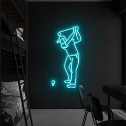 Golfer Line Art Neon Sign For The Ultimate Golf Lover, For The Bar, Home, Bedroom, Cafe, Restaurant, Office Living Room, Golfer Neon Gifts