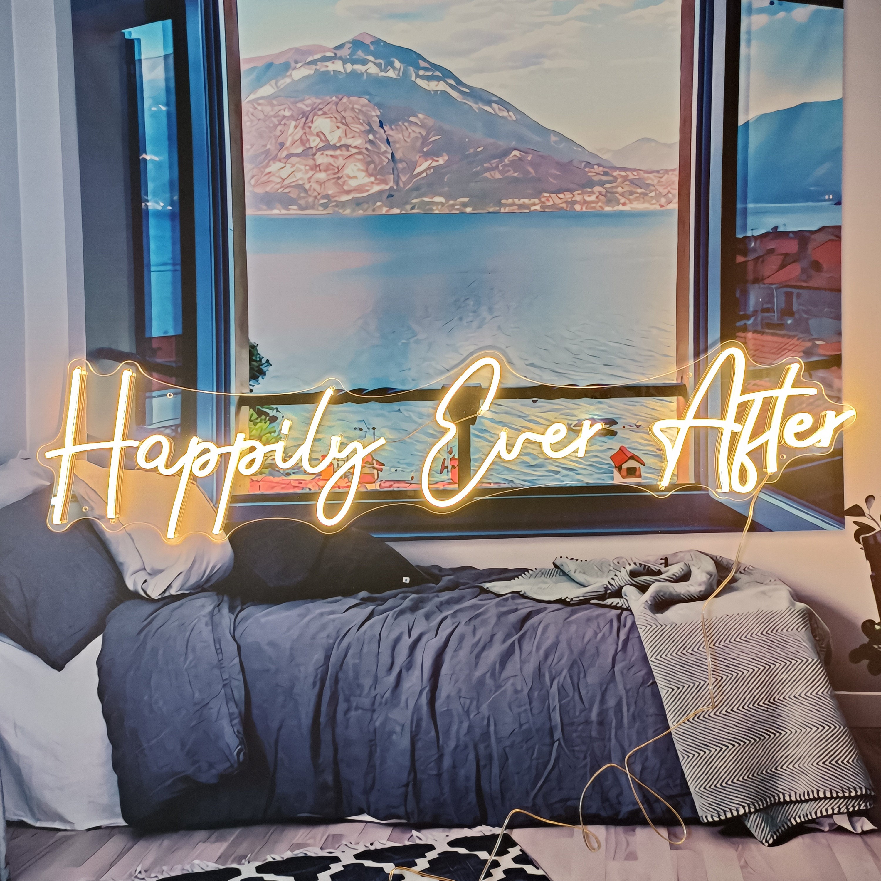 Neon Sign Custom | Neon Sign Happily Ever After | Wedding Neon Sign | Neon Sign Bedroom | Neon Sign Name Wall Decor | Neon Light Led Art