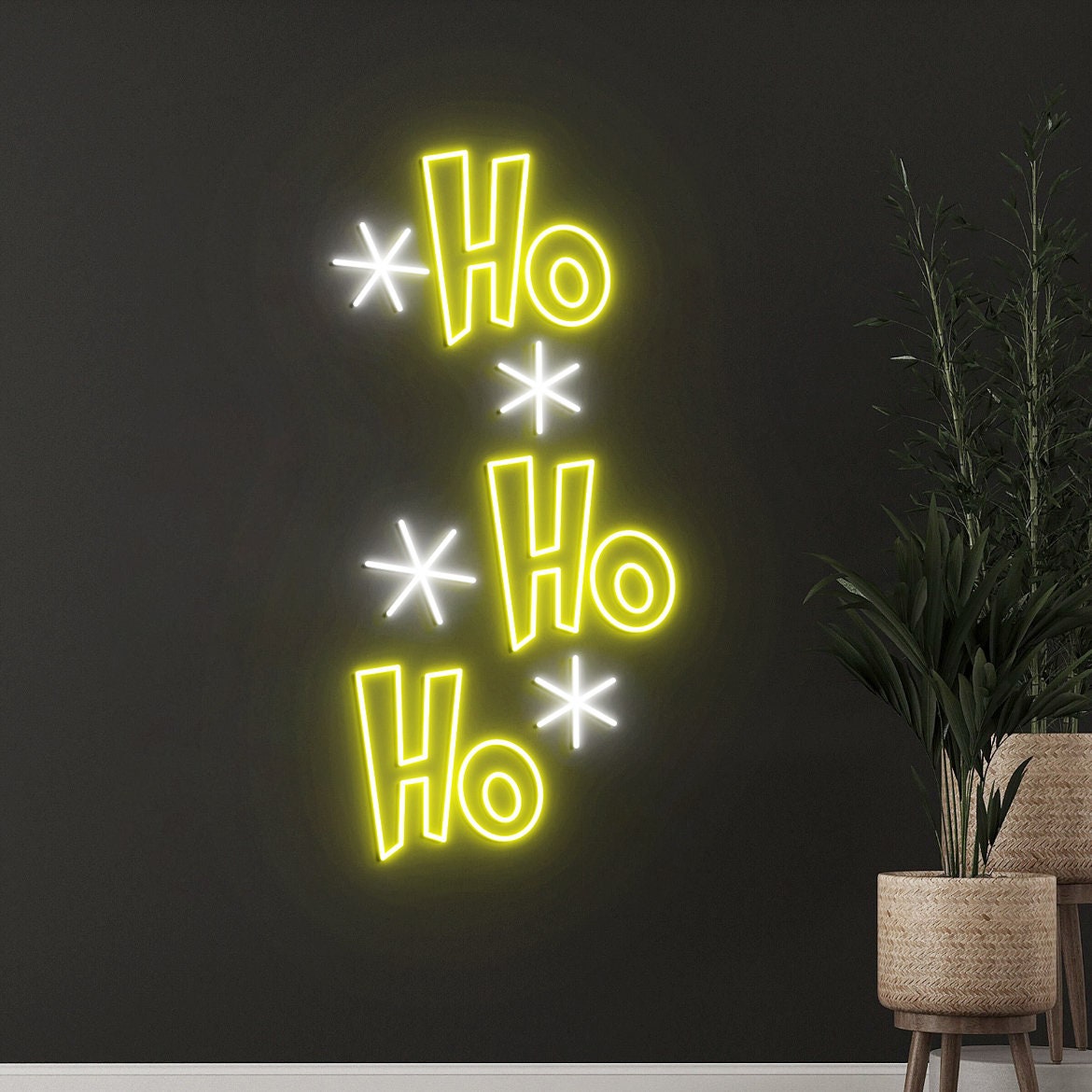 Ho Ho Ho Neon Sign, Santa, Christmas Decor, Xmas Wall Art, Holiday Wall decor, Ho Ho Ho Led Sign, Christmas Neon Light