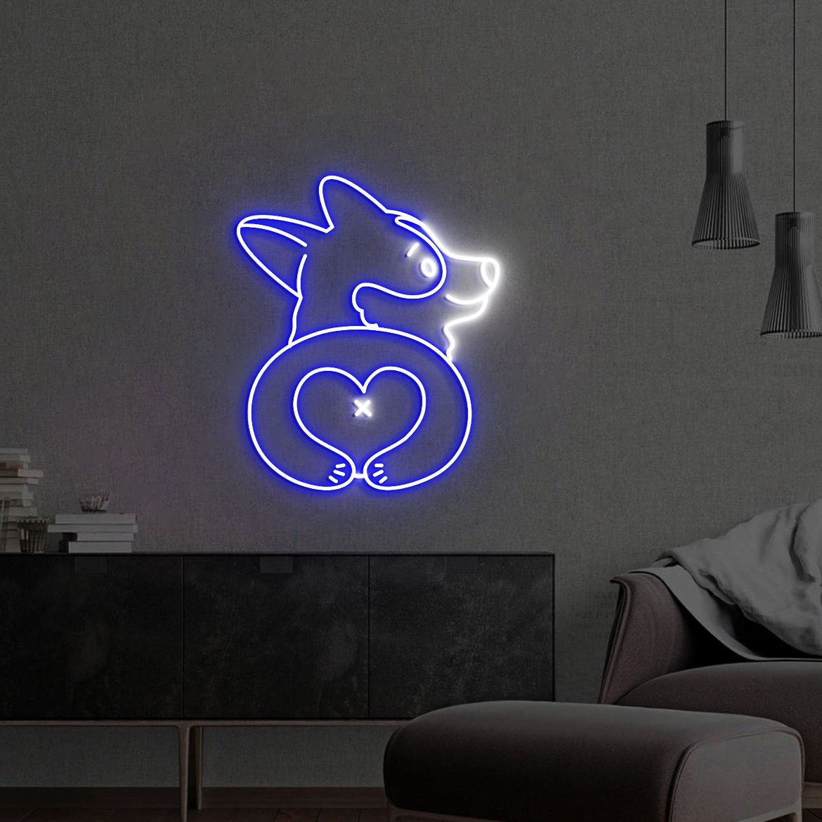 Corgi Butt Neon Sign, Cute Corgi Dog, Corgi Neon Sign, Corgi Led Lights, Custom Corgi Butt Wall Art, Corgi Lover Gifts