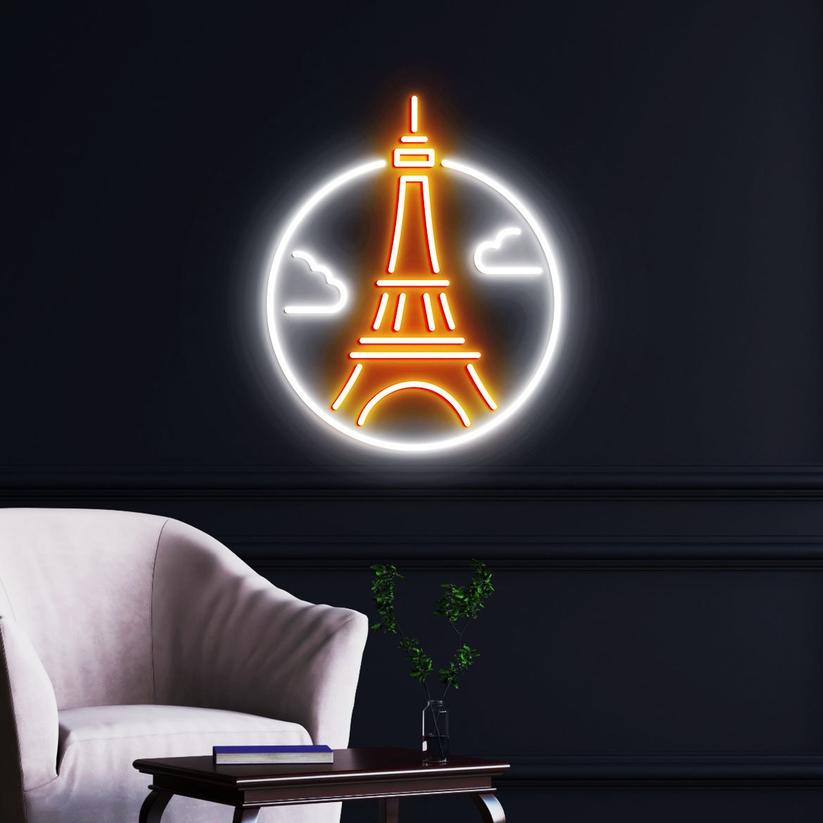 Eiffel Tower Neon Light, Neon Sign Light Decor, Eiffel Tower Bedroom Neon Sign, Bedroom Neon Lights, Home Neon Lights, Tower Wall Decoration