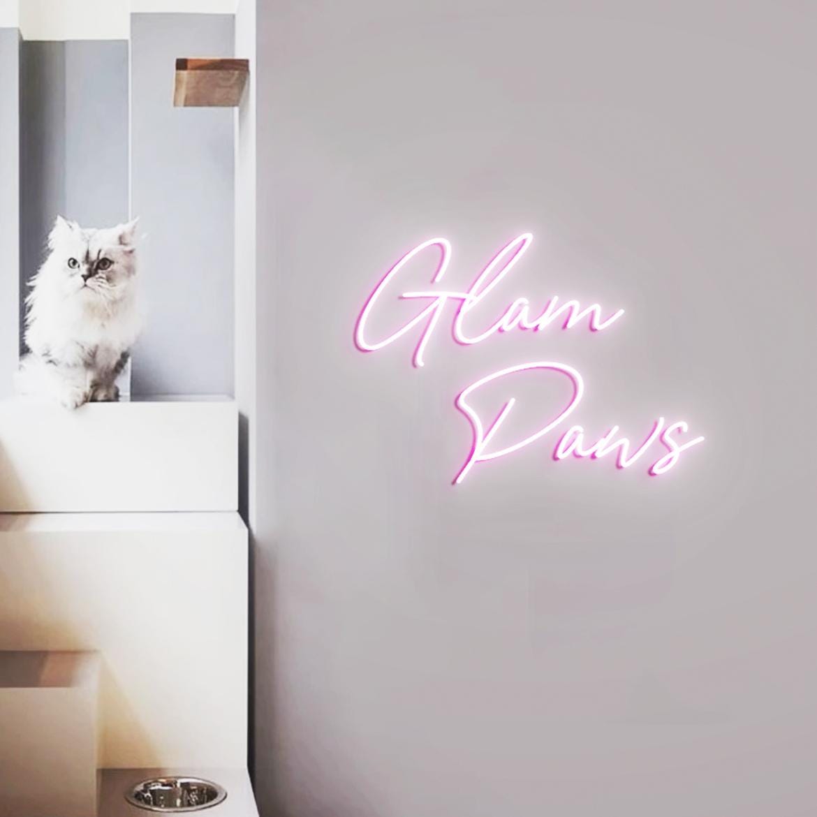Glam Paws Neon Sign, Neon Lights for Pet Salon Wall, Dog Grooming Salon Decor Ideas, Neon Sign Display Grooming Dog Salon