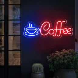 Coffee Neon Sign, Neon Cafe Decor,Business Neon Signs,Coffee Cut Line Art Neon Light Sign,Shop Wall Decor,Opening Sign Neon Art
