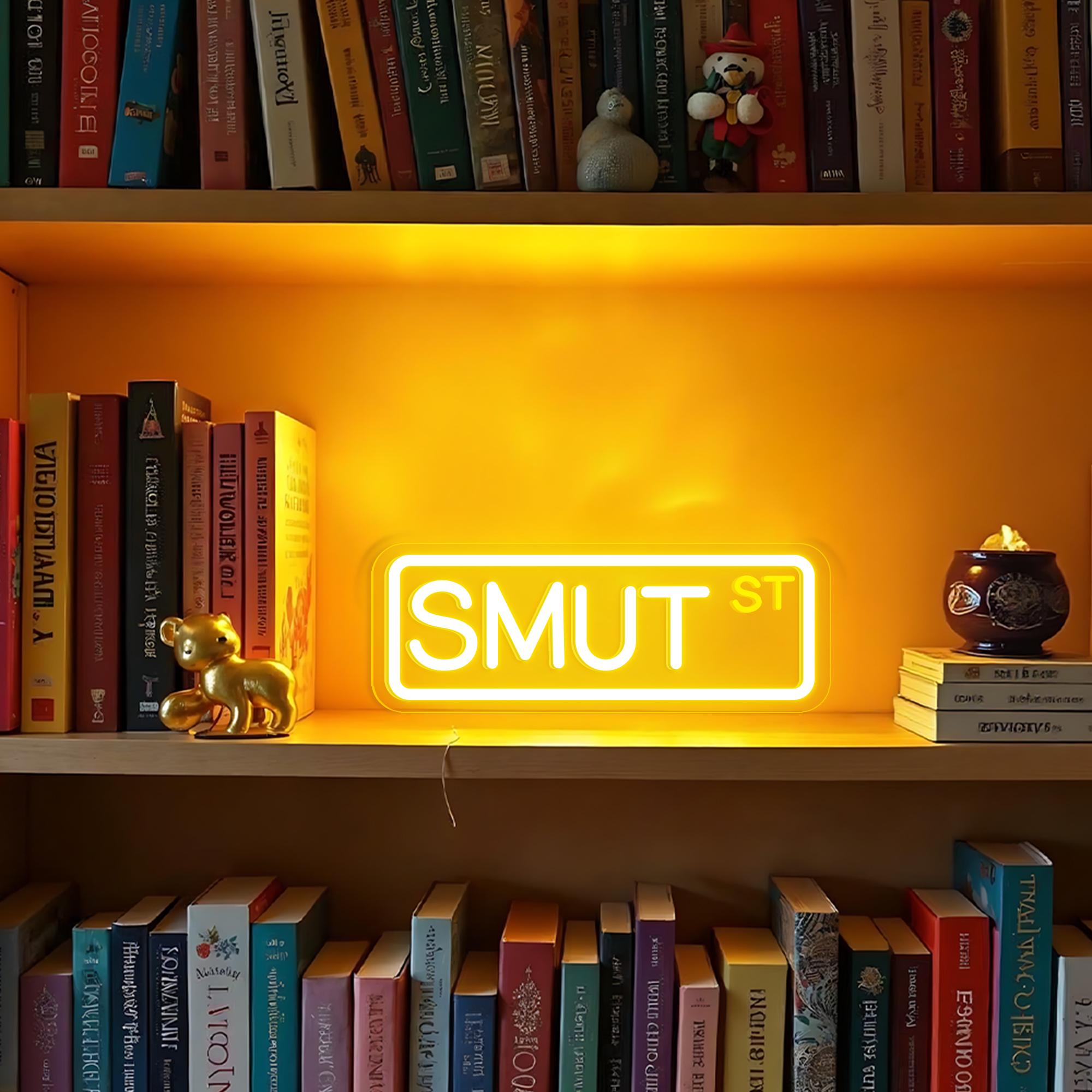 Smut ST Neon Sign Custom LED Light for Smut Reader Romance Readers Gift Book Nook Light Aesthetic Reading Room Wall Art Bookish Neon Sign