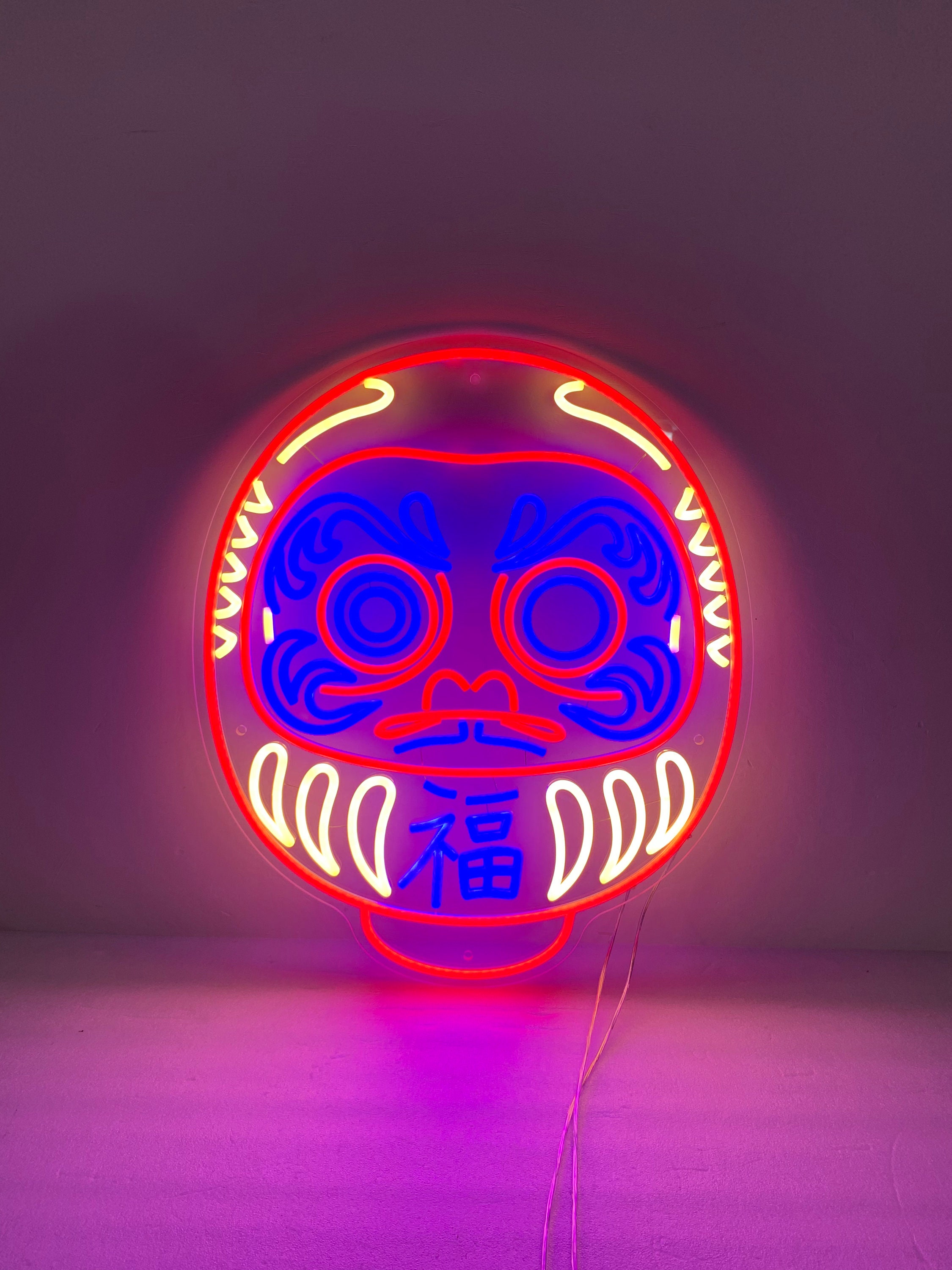 Japanese Daruma Doll Neon Sign, Neon Sign Light Decor, Daruma Doll Bedroom Neon Sign, Bodhidharma Buddhism Gift, Wall Decoration