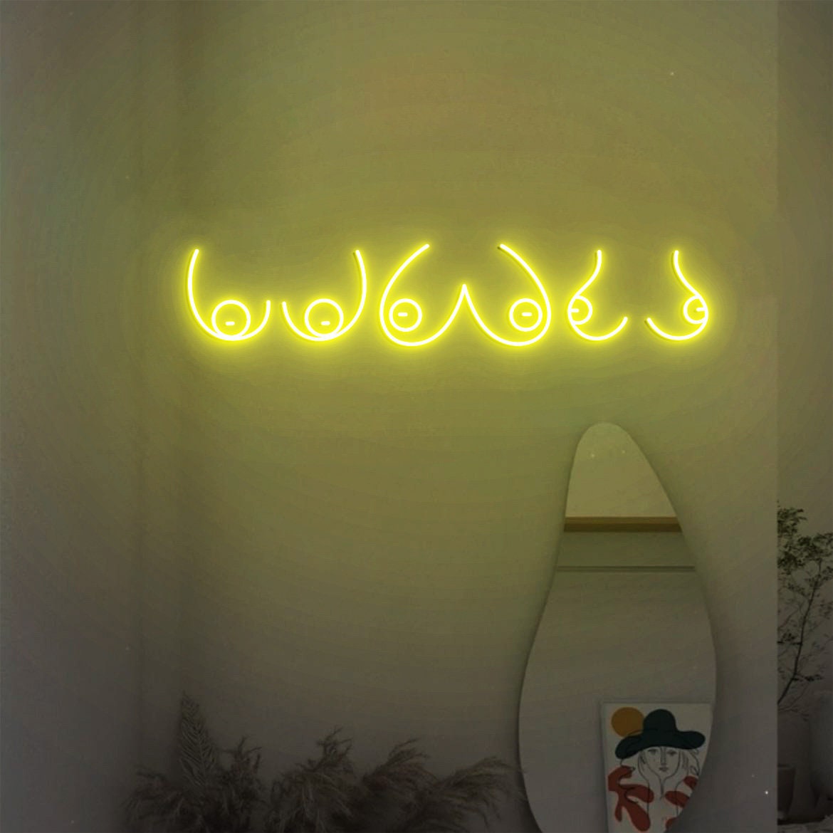 Breast Neon Sign, Breast Art, Body Positivity Wall Art, Feminist Wall Art, Woman Body Positive, Body Positive Art, Breast Cancer Awareness