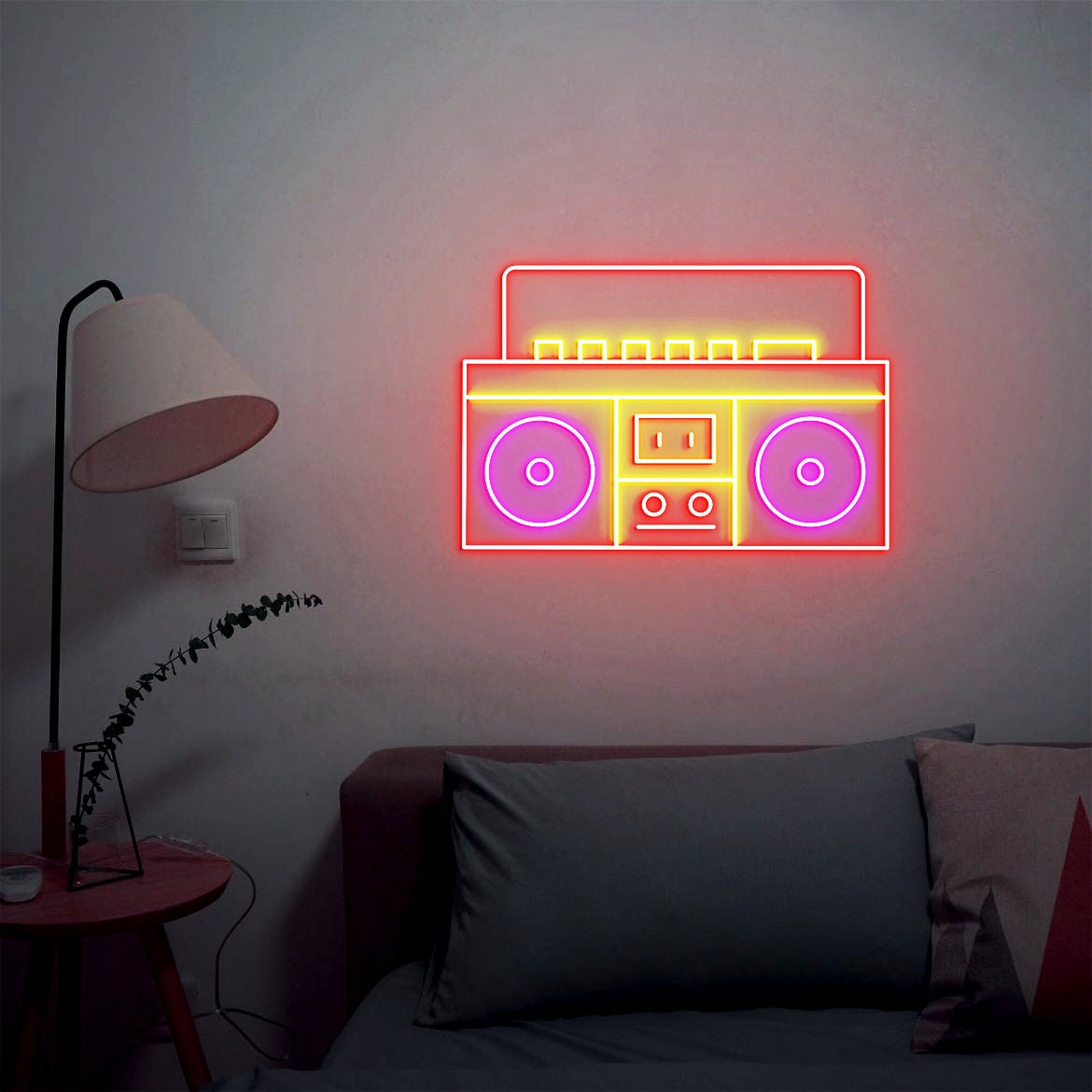 Boombox Neon Sign, Retro Old School Boombox Decor, Disco Radio Audio Party 80s Music Neon Sign, Retro Radio Sign Hip Hop Rap Music Decor