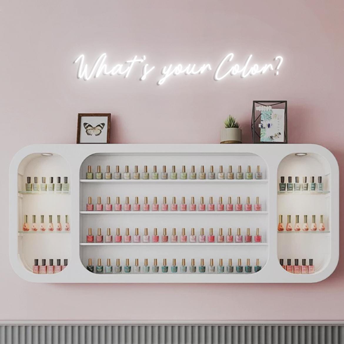 What's your Color? Nail Beauty Neon Light Sign, Nail Room Wall Art, Neon Sign for Nail Polish Rack Wall, Nail Business Wall Sign Display