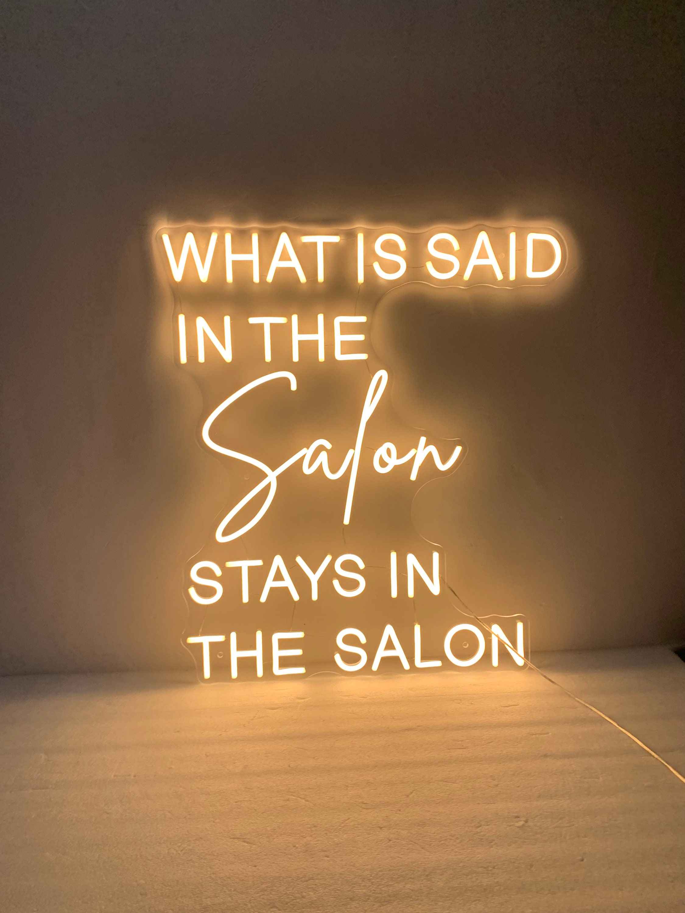 What is Said in the Salon Stays in the Salon, Salon Neon Sign, Neon Light Sign for Salon Wall Decorations, Salon Sign, Beauty Salon Decor
