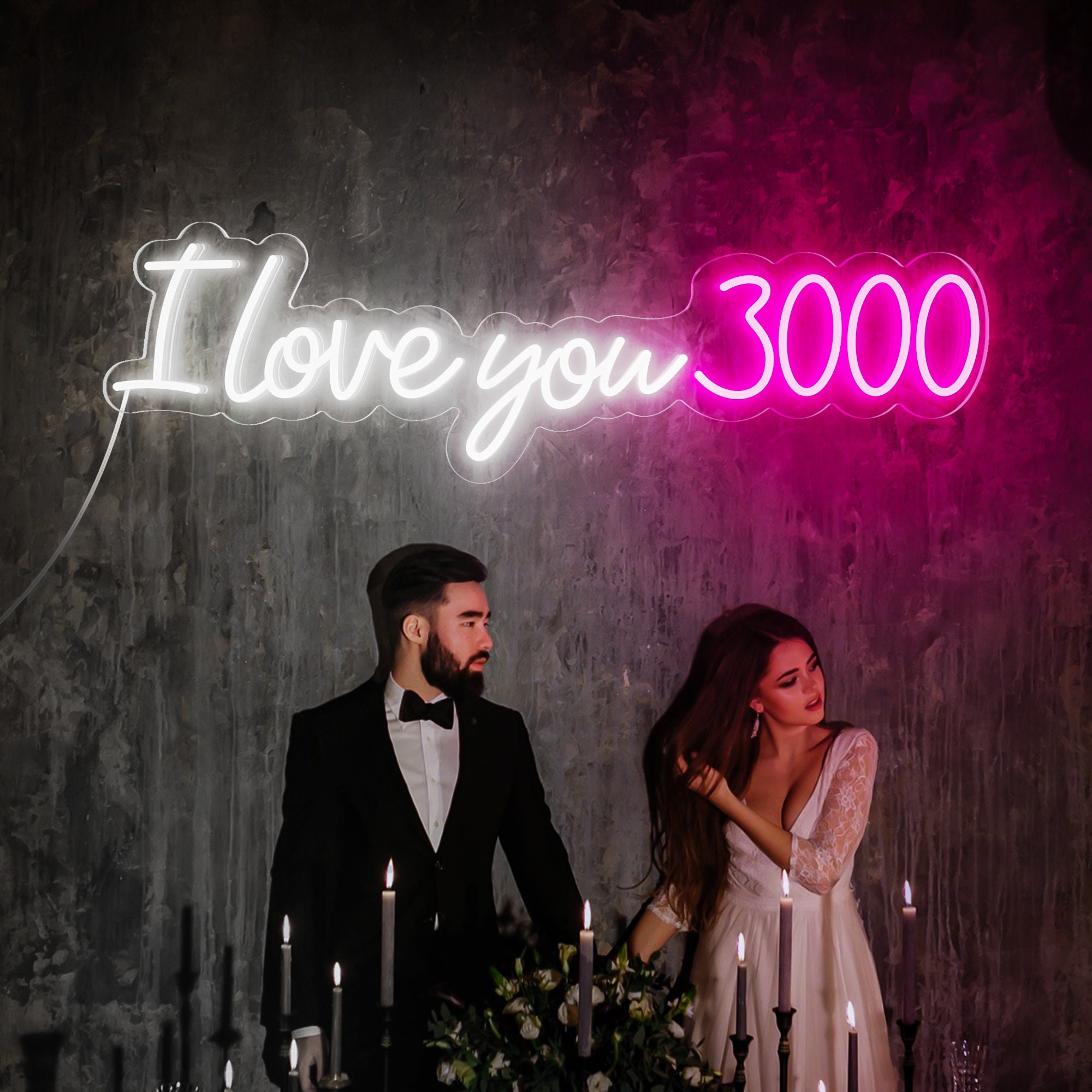I love you 3000 Neon Sign/Wedding Custom Neon Sign/Personalized Birthday gift for her/ Wedding Gift for Couple/Wedding Decor