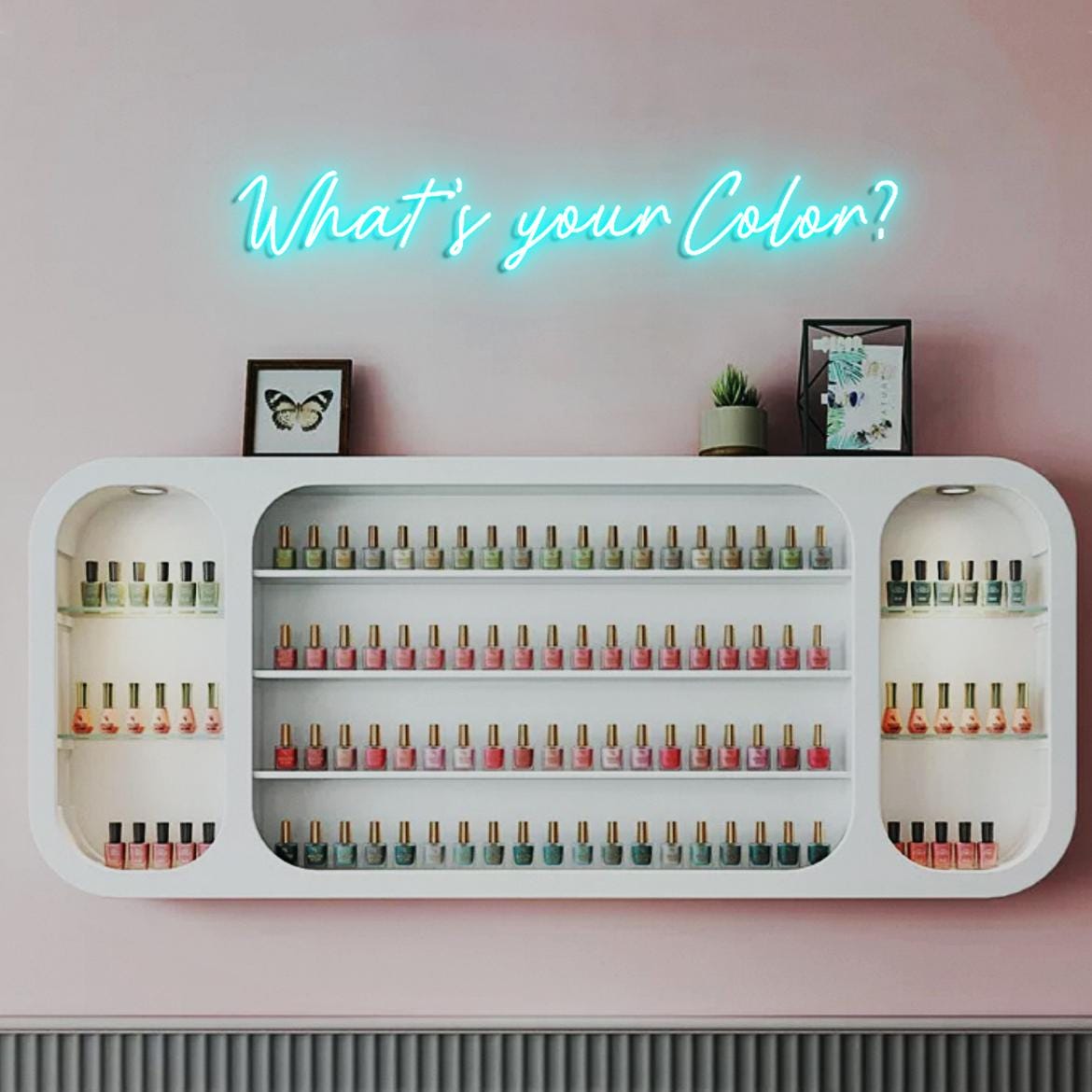 What's your Color? Nail Beauty Neon Light Sign, Nail Room Wall Art, Neon Sign for Nail Polish Rack Wall, Nail Business Wall Sign Display