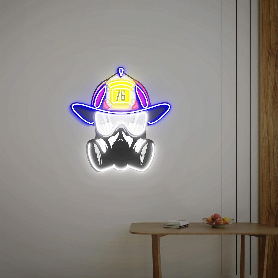 Firefighter Neon Sign, Customized Firefighter Sign, Custom Firefighter Helmet Sign, Personalized Gift for Fireman, Firefighter Gifts,