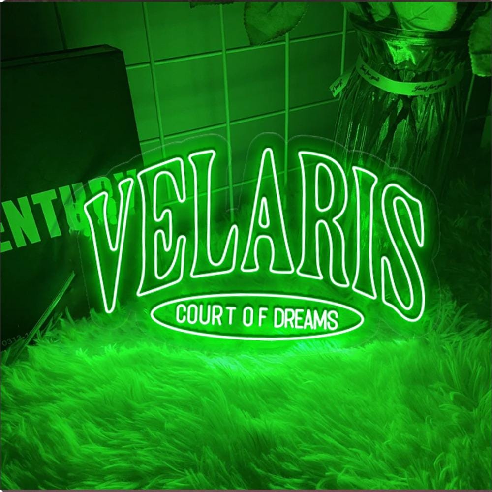 Velaris ACOTAR Neon Sign, To The Stars Who Listen Quote Neon, Velaris Night Court Rhysand Feyre Licensed, SJM Universe Merch Bookish Gifts