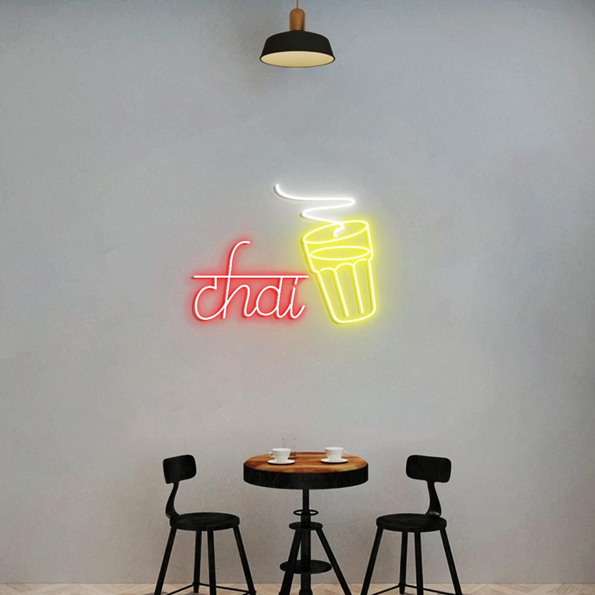 Chai Neon Sign Light, Indian Chai Sign for Dining Room, Restaurants Decor, India Chai Bar Wall SignChai, Chai Sign for Business Decor