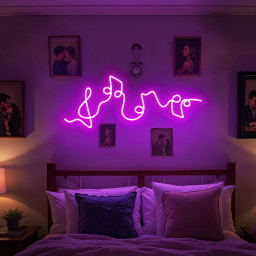 Music Love Neon Sign Romantic LED Wall Art, Bedroom Aesthetic Light, Music Lover Gift, Housewarming Gift, Custom Neon Sign, Gift for her
